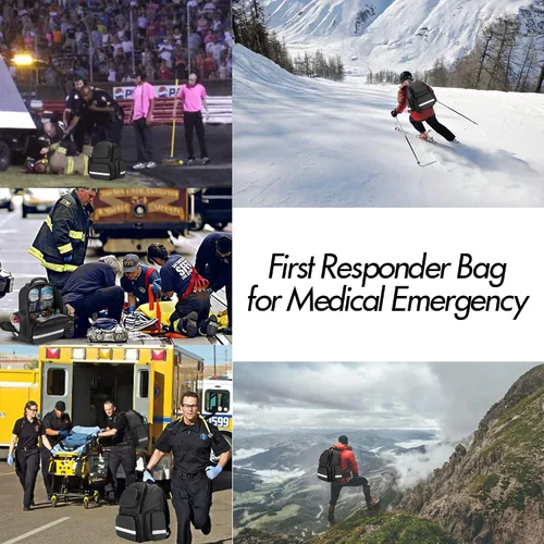 Vista 6 de Trunab Bolsa de primeros auxilios para trauma, mochila vacía, kits de emergencia médica, paquete de bolsa de salto para emergencias médicas, EMS
