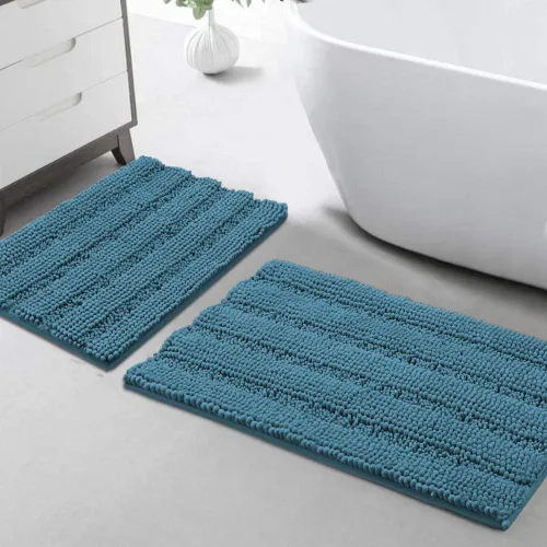 Vista 163 de Turquoize Alfombra de baño de chenilla de lujo para baño, extra absorbente, alfombra de ducha de microfibra antideslizante para baño, alfombra Aqua