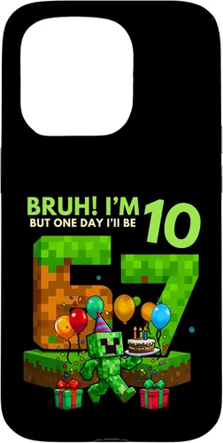Vista 14 de Bruh I'm 10 But One-Day I'll Be 67 Retro 10th Birthday Kids Case for iPhone 17