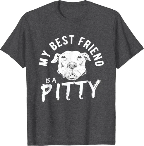 Vista 37 de My Best Friend Is A Pitty Pitties Pitbull - Camiseta Negro