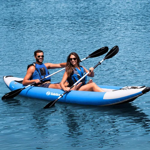 Vista 4 de SOLSTICE Flare - Bote inflable de pesca para 1 a 2 personas para adultos y niños de 12 pies 6 pulgadas x 37 pulgadas 2 asientos de cubo ajustables