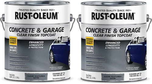 Vista 30 de Rust-Oleum 225359-2PK - Pintura e imprimación para pisos de concreto y garaje, galón, gris armadura satinada, paquete de 2