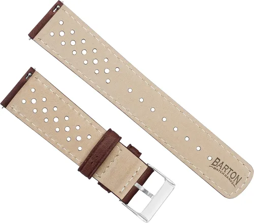 Vista 4 de Barton Racing & Rally Horween - Correas de cuero con barras de resorte de liberación rápida integradas, longitud estándar para muñecas de 5 a 8