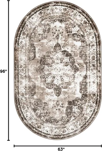 Vista 442 de Unique Loom Sofia Collection - Alfombra de área - Salle Garnier (3' 3" x 5' 3" Rectángulo, Turquesa/Azul)