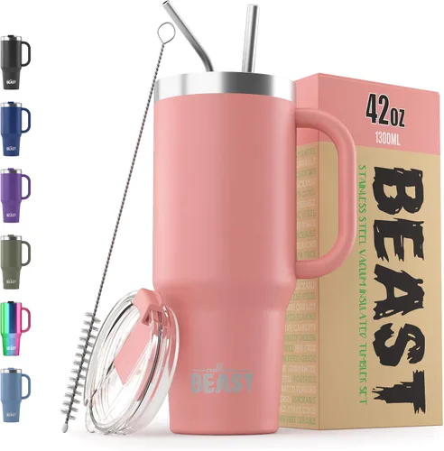 Vista 65 de Beast Vaso de 10 oz de Acero Inoxidable con Aislamiento al Vacío para Café y Hielo de Doble Pared Termo de Viaje (Blanco Ártico)