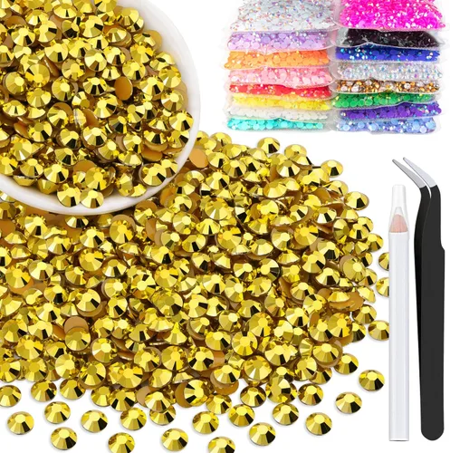Vista 46 de 5000 piezas de 2mm de strass de resina a granel, strass de gel negros con parte posterior plana y redonda para embellecer sin termoadhesión, gemas
