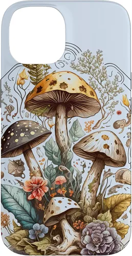 Vista 4 de iPhone 16 Mushroom Tarot Card Goth Emo Occult Astrology Women Girls Case