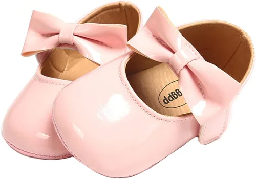 Vista 6 de Zapatos planos Mary Jane para bebés y niñas con lazo y flores, vestido de princesa, para boda, zapatos de ballet antideslizantes para niños pequeños