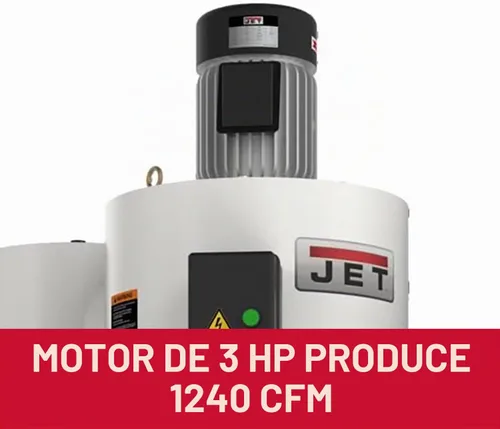 Vista 3 de JET Colector de polvo ciclónico, filtro de 2 micrones, 3 HP, 230V 1Ph (modelo JCDC-3)