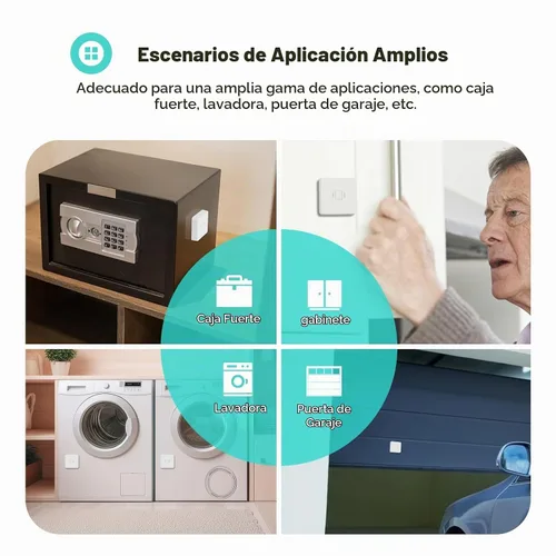 Vista 6 de THIRDREALITY Sensor de vibración inteligente con alarma de 110 dB, requiere concentrador Zigbee, sensibilidad ajustable, funciona con SmartThings