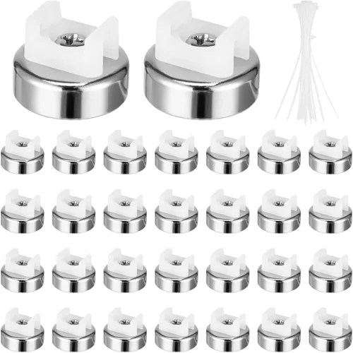 Vista 14 de Soportes magnéticos para bridas de cables, 15 imanes con 50 bridas para cables, soporte de cables magnéticos multiusos para gestión de cables, bases