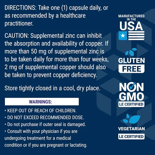 Vista 7 de Life Extension Zinc Caps, zinc 50 mg, citrato de zinc, apoya las defensas inmunes del cuerpo, ultra-absorbible, vegetariano, sin OMG, sin gluten, 90