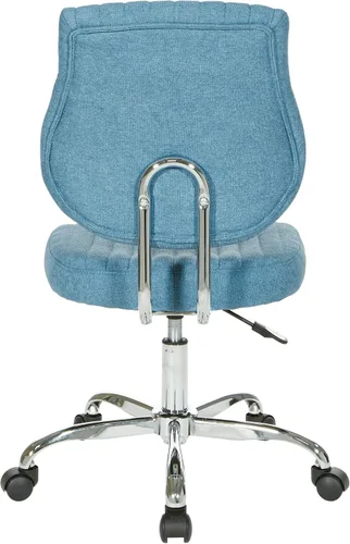 Vista 6 de OSP Home Furnishings Sunnydale - Silla de oficina de felpa ajustable con base cromada, color cielo