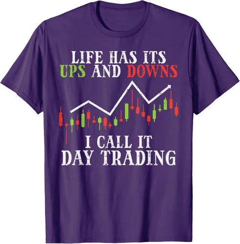 Vista 95 de Life Ups And Downs Day Trading Crypto Stock Market Trader T-Shirt, Negro