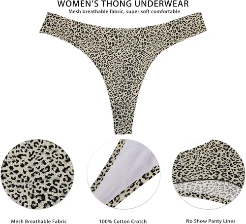 Vista 4 de Tangas sin costuras para mujer, transpirables, elásticas, tangas invisibles, paquete de 6, S-XL