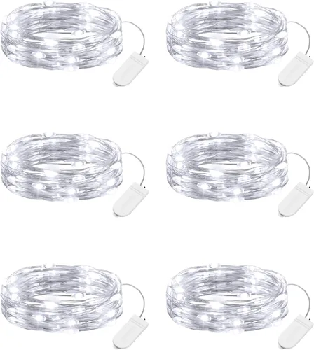Vista 10 de Minetom - Paquete de 12 luces LED con pilas para decoración navideña Blanco cálido