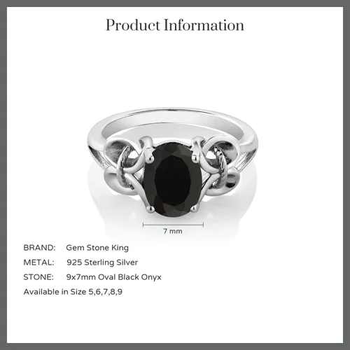 Vista 6 de Gem Stone King Anillo de compromiso ovalado con piedra natal para mujer, plata de ley 925, ovalado de 0.354 x 0.276 in, anillo de compromiso