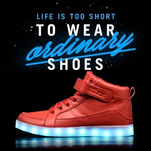 Vista 2 de IGxx Zapatos con luz LED para niños, tenis de alta calidad, zapatos con luces para niños, carga USB, entrenadores luminosos intermitentes