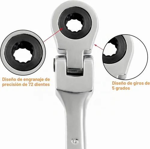 Vista 4 de Piutouyar Llave de trinquete de cabeza flexible de 0.236 in, movimiento