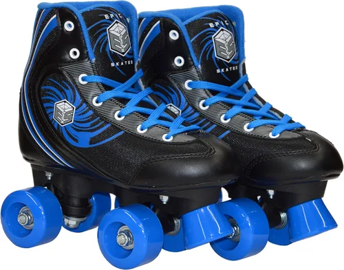 Vista 2 de ¡Nuevo! Epic Rock Candy - Patines cuádruples con 2 cordones (negro y azul)