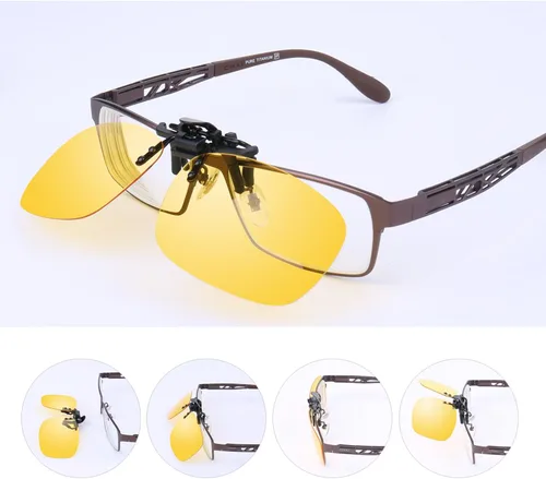 Vista 4 de Besgoods Gafas de sol polarizadas con clip para visión nocturna amarilla