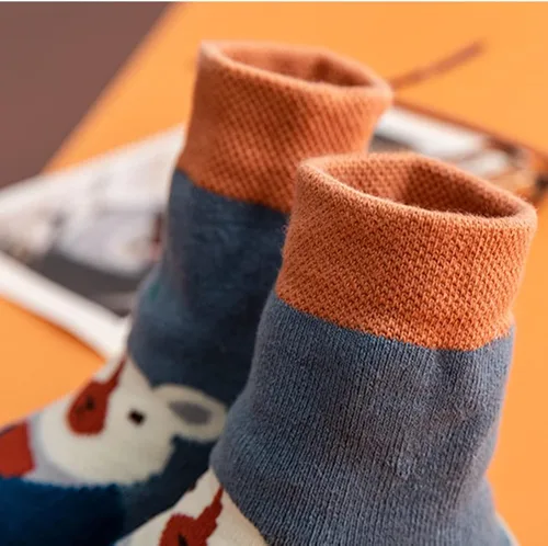 Vista 4 de 2 pares de calcetines de bebé antideslizantes de suela suave de goma para bebés