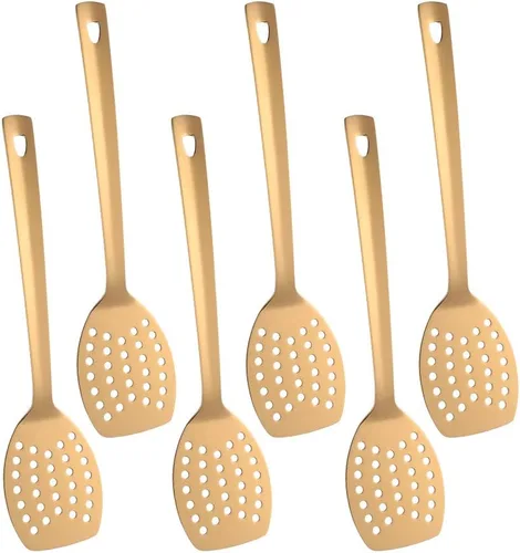 Vista 12 de 6 espátulas de acero inoxidable chapado en titanio, mango ergonómico integral, apto para lavavajillas (10.2 pulgadas/10.2 in)