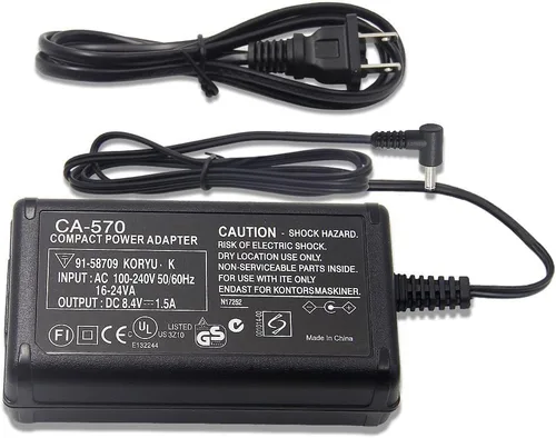 Vista 5 de Cargador adaptador de CA CA-570 compatible con Canon XA25, XA10, XA-20, XA30, HG20, XH-A1, XA-30, HF M31 HF S10 Vixia HF100, XA11, HF G20, FS200