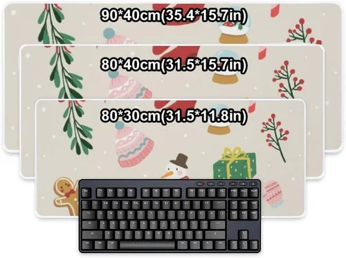 Vista 2 de Vintage Snowman Socks Mouse Pad Large Gaming Desk Mat with Non- Slip Rubber Base Smooth Face Desk Mats On Top of Desks Desktop Mat Accessories Women