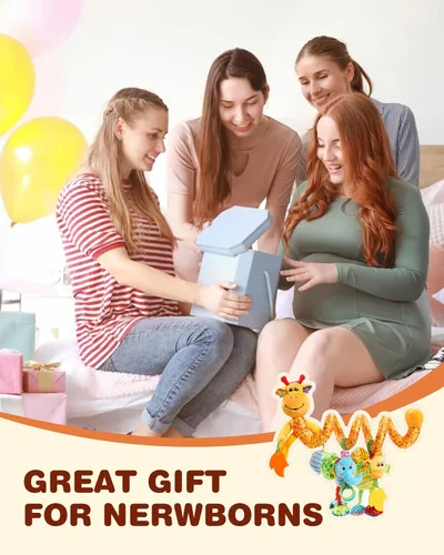 Vista 8 de Juguetes Jollybaby para cuna, cochecito y asiento de auto para bebé de 0-3-6-9-12 meses, juguetes sensoriales colgantes para tiempo boca abajo