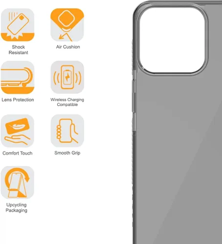 Vista 9 de Armor Signature - Funda compatible con MagSafe, para iPhone 14 Pro Max (gris cristal con cinta gris)