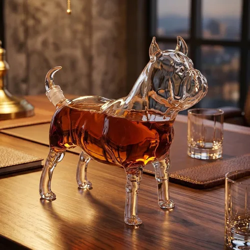 Vista 6 de French Bulldog & Pug - Decantador de whisky (16.9 fl oz) Jarra de vino, escocés y licor en forma de animal de primera calidad Utensilios de bar