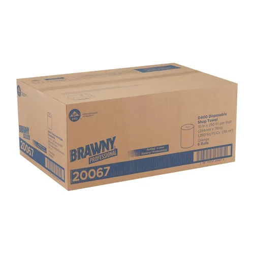 Vista 6 de Brawny Industrial toallas para tiendas de servicio pesado 1/4 de pliegue, color blancas, Anaranjado, 6