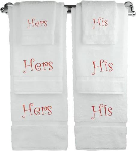 Vista 13 de BC BARE COTTON Juego de toallas de lujo de seis piezas para novia y novio de hotel y spa