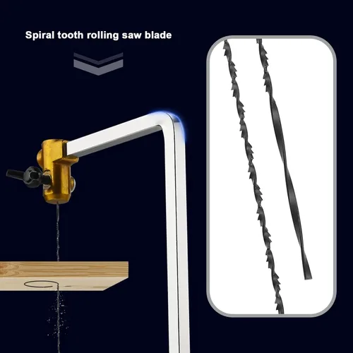 Vista 2 de Create idea Juego de 24 hojas de sierra de desplazamiento con dientes en espiral para cortar madera, plástico, corte de madera, modelado