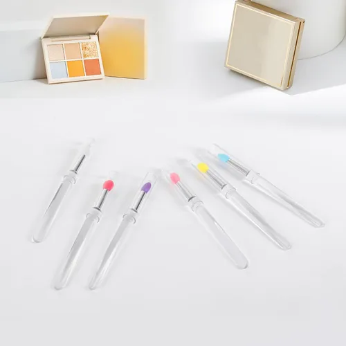 Vista 7 de Aplicadores de máscara de labios reutilizables, juego de 6 brochas de silicona para labios y lápiz labial