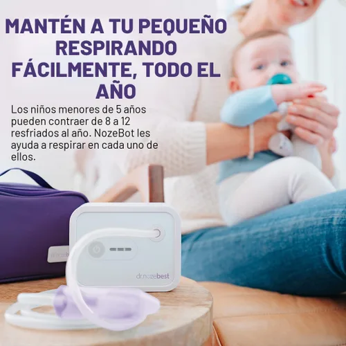 Vista 5 de Dr. Noze Best NozeBot Aspirador Nasal Eléctrico para Bebés - Diseñado por un Otorrinolaringólogo Pediátrico para Alivio Seguro y Suave