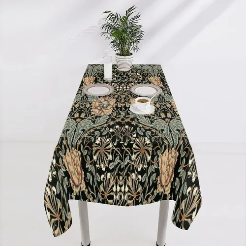 Vista 100 de Mantel Floral Retro de Pájaros, Diseño Original Bohemio William Morris Estampado Cubierta de Mesa para Hogar Picnic Fiesta Comedor Cocina William