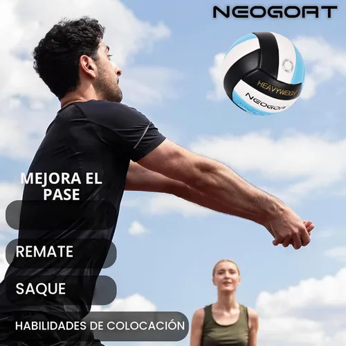 Vista 5 de 1.1LBS Weighted Heavy Volleyball for Setters Volleyball Training Negro/Blanco