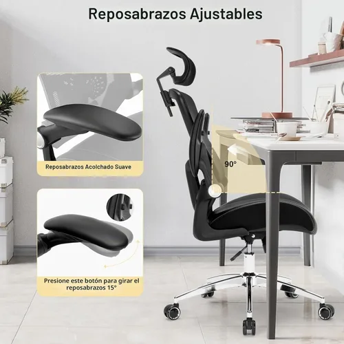 Vista 6 de Silla de oficina grande y alta, silla de escritorio ergonómica resistente de 400 libras con cojín de espuma de modelado 3D suave, sillas