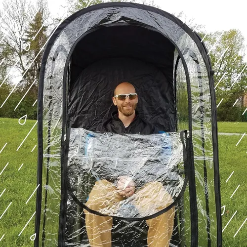 Vista 2 de WeatherPod® Pop-Up Sports Tent 1-2 Person – Instant Setup MyPod™ Original Shark Tank All-Weather Shelter for Outdoor Sports, Rain, Wind & Cold