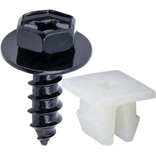 Vista 2 de Rexka 10 juegos de tornillos de protección contra salpicaduras y tuercas de nailon para Toyota Lexus 90159-60498 RAV4 Avalon Camry Highlander Prius