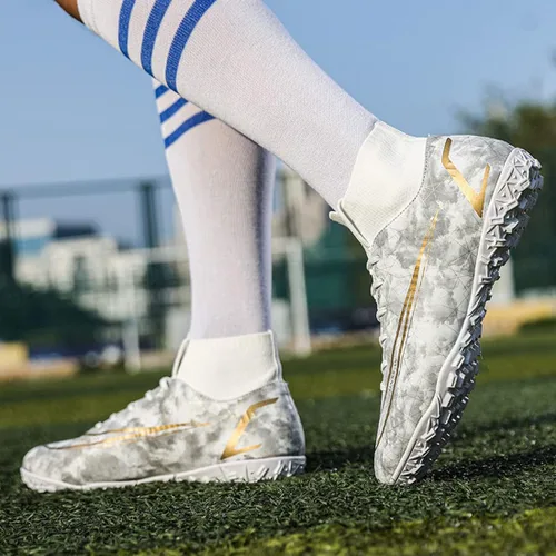 Vista 9 de Botas de fútbol para hombre zapatos de fútbol profesionales de alta calidad transpirables atléticas para interiores y exteriores