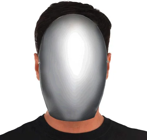Vista 3 de Amscan Máscara de plata unisex llamativa sin rostro, ideal para Halloween y fiesta de disfraces