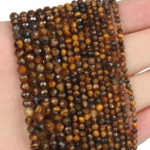 Vista 13 de 180 piezas 2mm Cuentas de piedras preciosas de turquesa africana natural facetada redonda suelta para hacer joyas