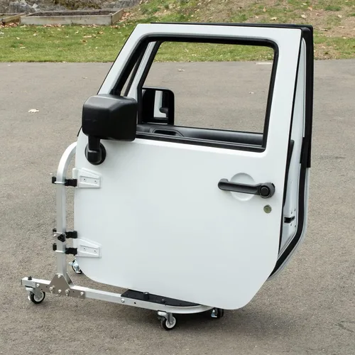 Vista 7 de EZ4X4 - Carrito de almacenamiento con ruedas plateadas de 2 puertas para TJ JK JL patentado