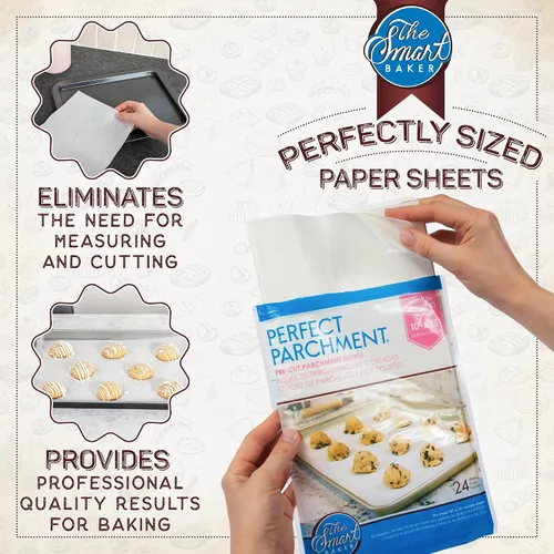 Vista 4 de The Smart Baker, hojas de papel de pergamino precortadas, S, Blanco