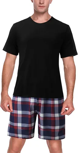 Vista 2 de Conjunto de ropa de dormir para hombre de moda 2022, ropa de dormir casual, ajuste relajado, ropa de descanso, pantalones cortos de pijama de 2