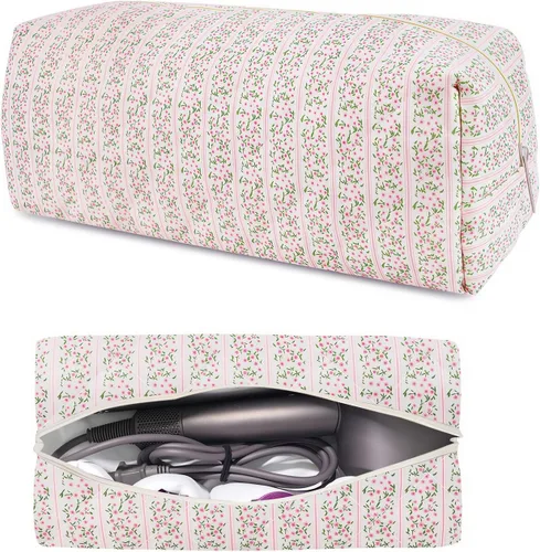 Vista 18 de Herramientas para el cabello Bolsa de transporte de viaje, bolsa floral acolchada para Shark Flexstyle Azul