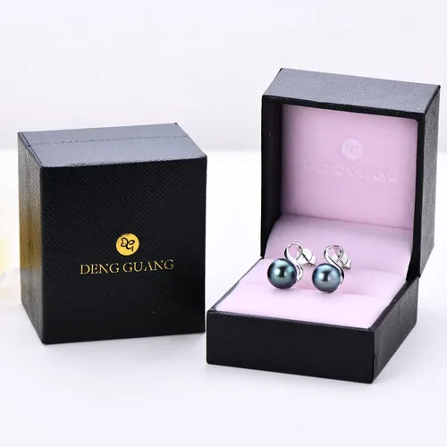 Vista 7 de Tahitian Black Pearl Earrings for Women, 925 Sterling Silver Genuine Tahitian Cultured Pearl Drop Earrings Jewelry Gift for Women Wife Mom Daughter